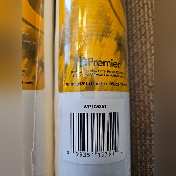 Lot of 2 Premier Pre-Carbon Yellow WP105351 Water Filters-New - Picture 2 of 2